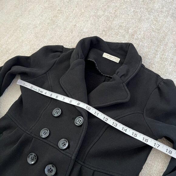 In Box Black Double Breasted Short Coat Jacket S - Picture 5 of 9